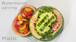 【神技】Watermelon carving for Birthday  | Art | Carving | Birthday |