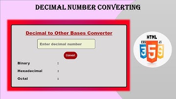 Decimal to all simplified number conversion HTML,CSS and JavaScript#javascript #coding