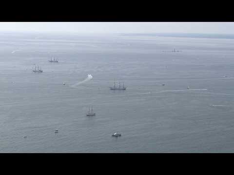 Sail Boston: Sky5 over the Parade of Sail