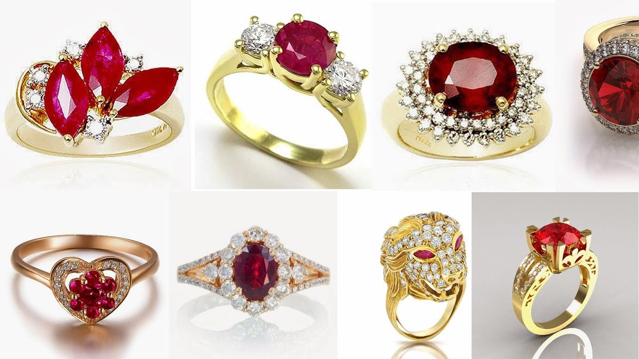 Traditional Ruby ring jewelry || Ruby Engagement Rings | Ruby Rings For  Women | Gold Ring Collection - YouTube
