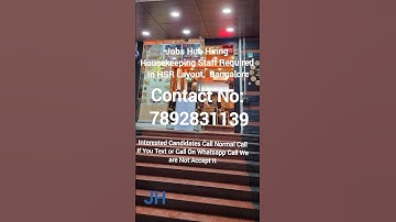 Jobs Hub Hiring Restaurant Housekeeping Staff In HSR Layout, Bangalore | Housekeeping Staff Required