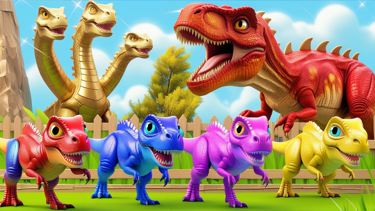 Dinosaurs T-Rex vs Megalodon Shark, Indominus Rex Fighting in Jurassic World Evolution 3