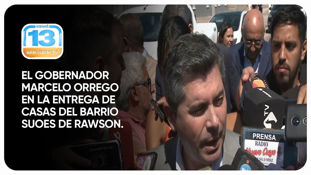 El gobernador Marcelo Orrego en la entrega de casas del barrio SUOES de ...