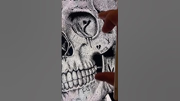 CRAZY Detailed dot drawing!!💀 #drawing #tattoo #procreate #tattoodesign #tattoo #ipad #digitalart