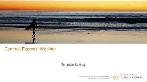 CE Webinar -Template Settings