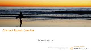 CE Webinar -Template Settings