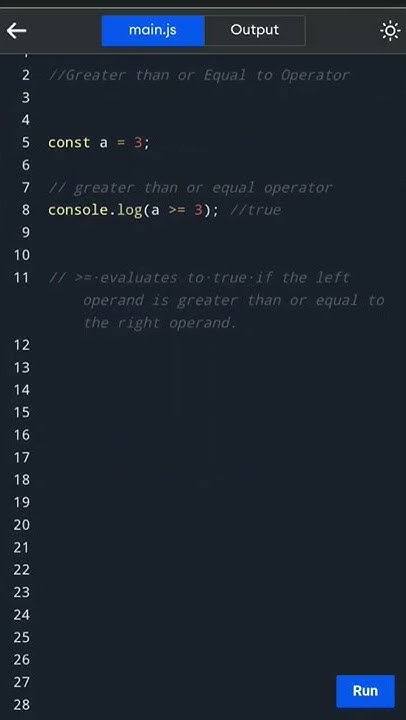#javascript 23.Greater than or Equal to Operator | #shorts #coding # ...