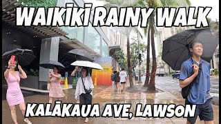 Waikiki Rainy Walk | Kalakaua Ave | Lawsons Pineapple Soft Serve | What to do in Waikiki, Hawaii