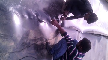 HDPE geomembrance joining by Hot air Gun