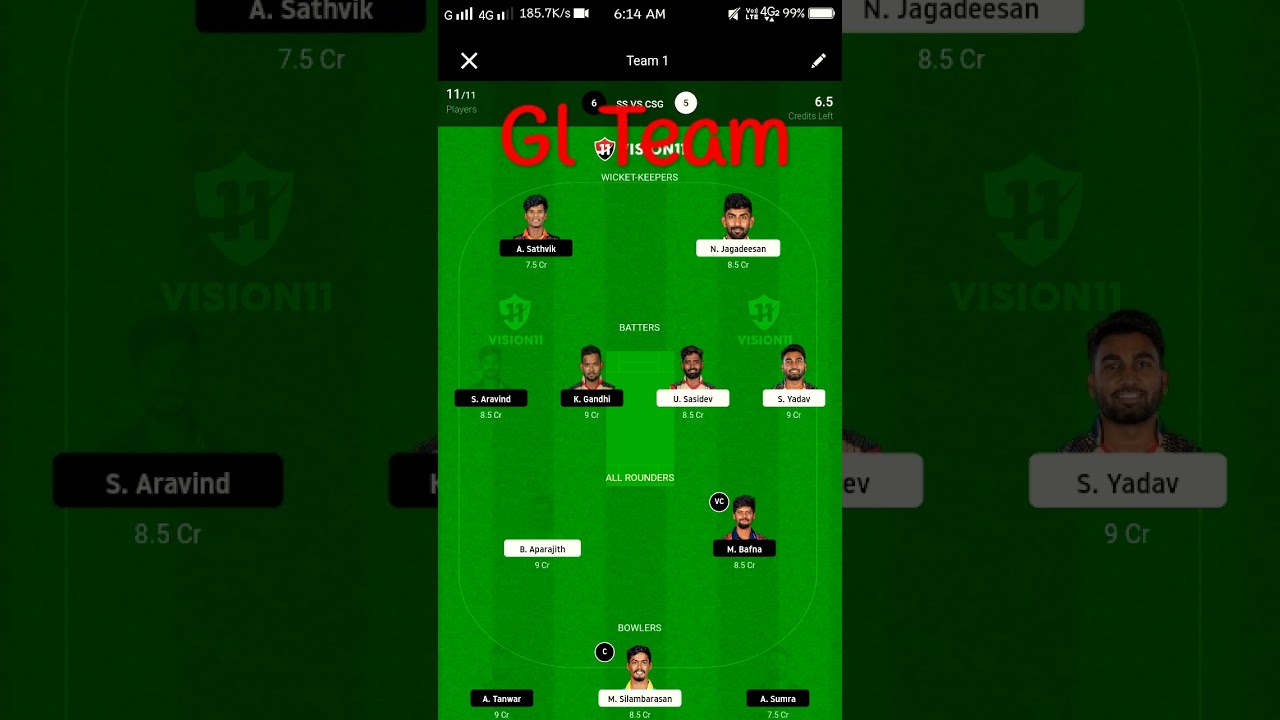 SS vs CSG Dream11 Team | CSG vs SS Dream11 Prediction 