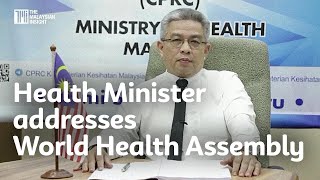 Adham Baba delivers speech at opening ceremony of WHA session