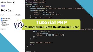 Tutorial PHP Menampilkan Data Berdasarkan User Login