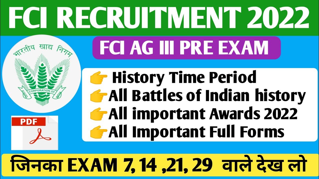 fci ag 3 exam 2022 awards and honours important battles in indian