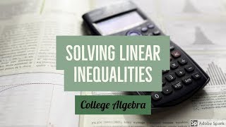 MA105 Solving Linear Inequalities - August 2019