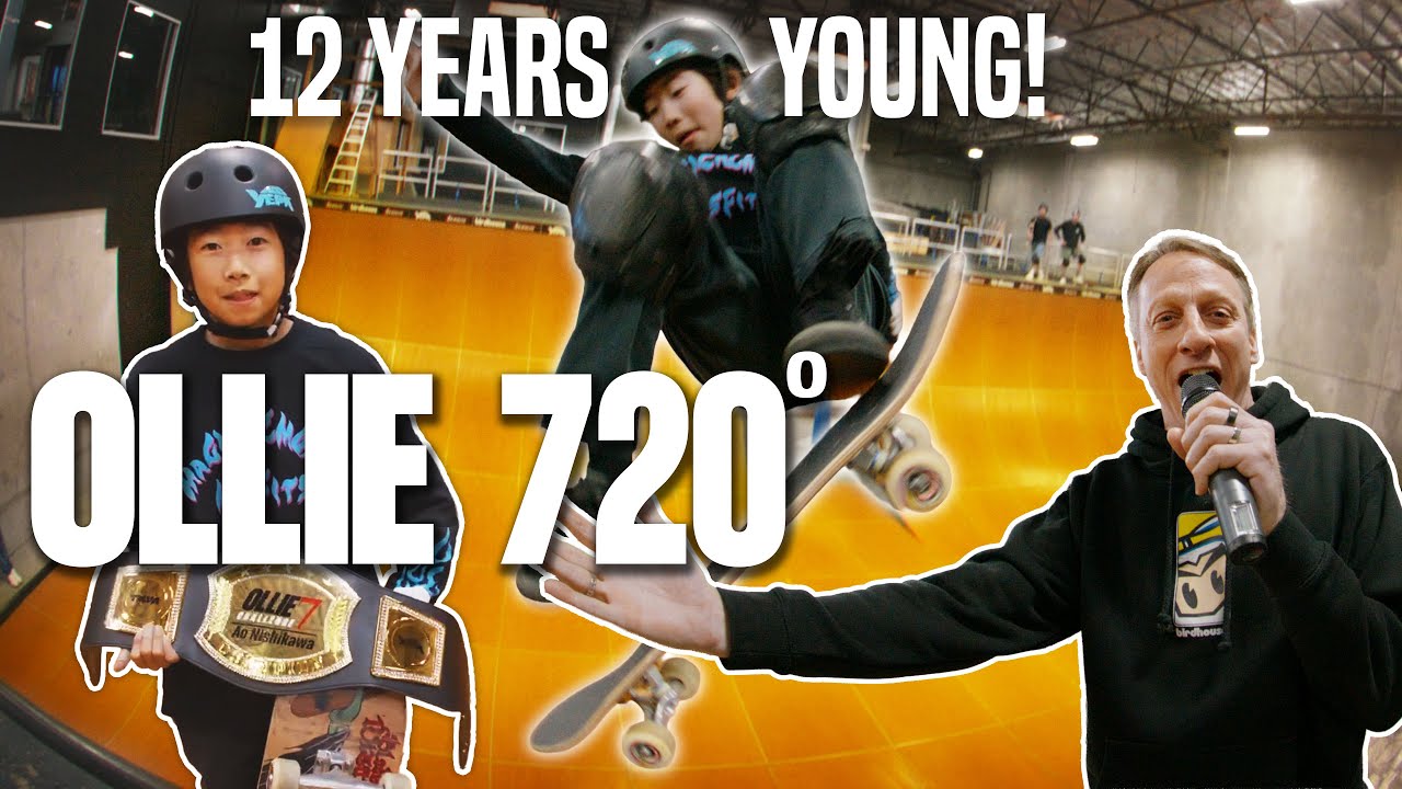 Первый в истории трюк Ollie 720 — Ао Нисикава — такого ещё никто не делал.