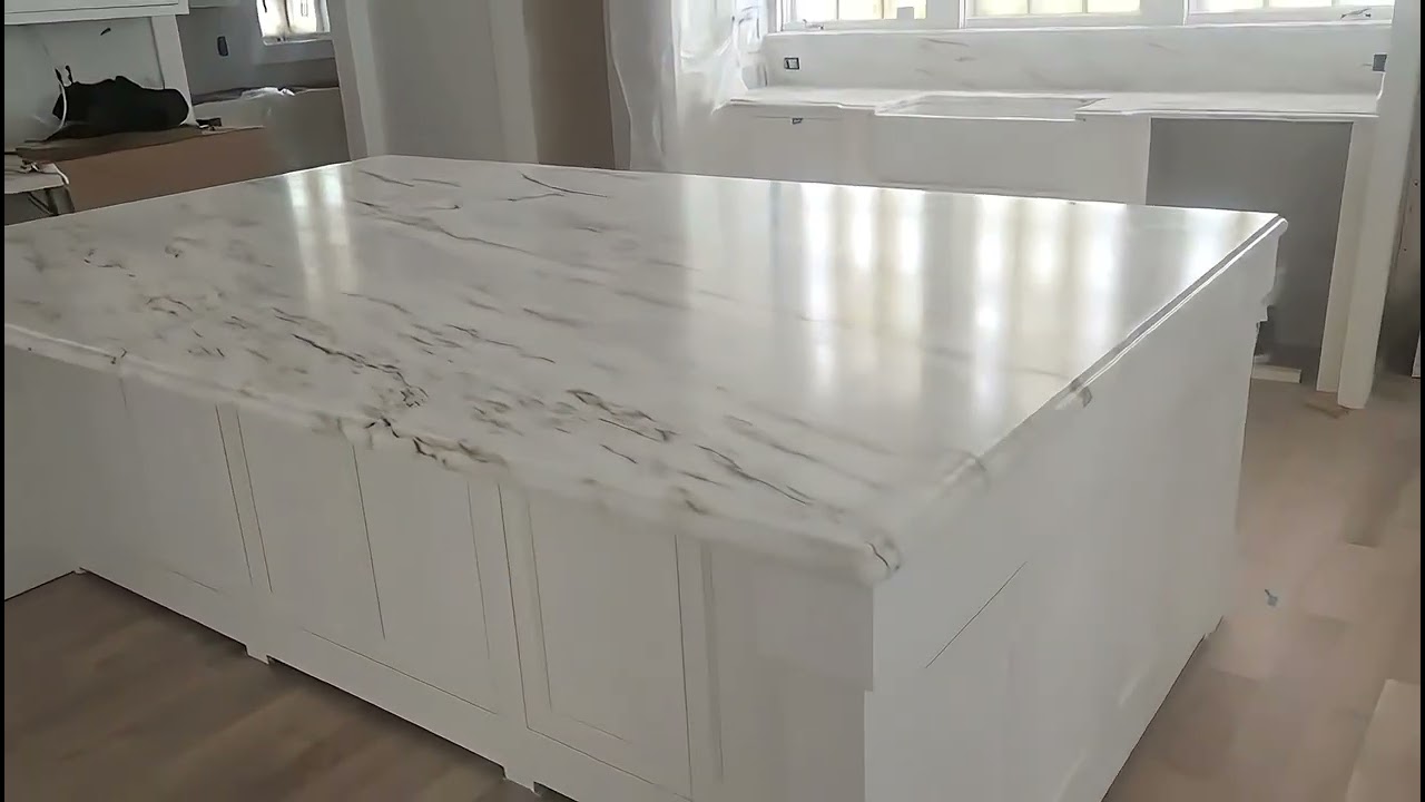 Mountain White Danby Marble Installation! ✨