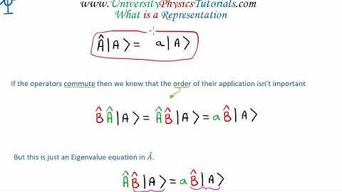 Representations in Quantum Mechanics 3/5