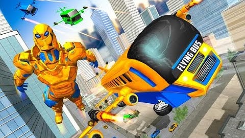 New Flying Bus Robot Transform War Part-4 | Amazing Robot Hero Android GamePlay | By Game Crazy