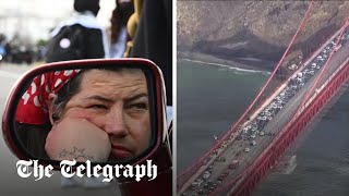 Pro-Palestine protests across Golden Gate bridge