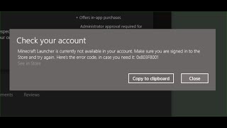 Fix Error Minecraft Launcher Is Currently Not Available Your Account Error Code 0x803F8001 - YouTube