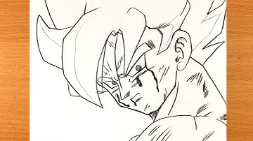 How to draw Goku SSJ | Goku Drawing step by step | Easy anime drawing tutorial