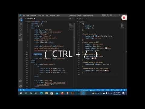html comment tag shortcut vs code
