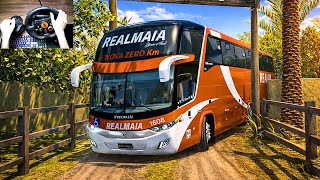 Realistic Bus Driving Through Scenic Roads of Indonesia | Bus simulator | Logitech G29 Setup | #ets2 screenshot 2