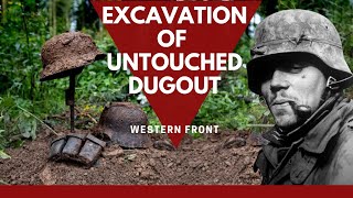 EXCAVATION OF UNTOUCHED GERMAN DUGOUT I WW2 METAL DETECTING I BATTLE OF THE BULGE