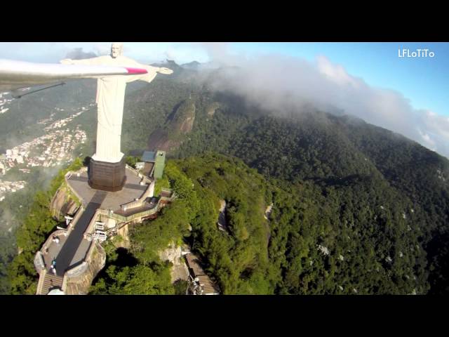 Amazing RC foam plane over Cristo Redentor!