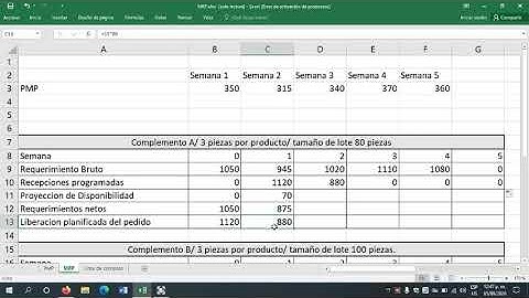 Como Realizar un sistema MRP Utilizando EXCEL