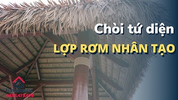 Chòi tứ giác đẹp lợp bằng Rơm Nhân tạo - Mẫu chòi đẹp