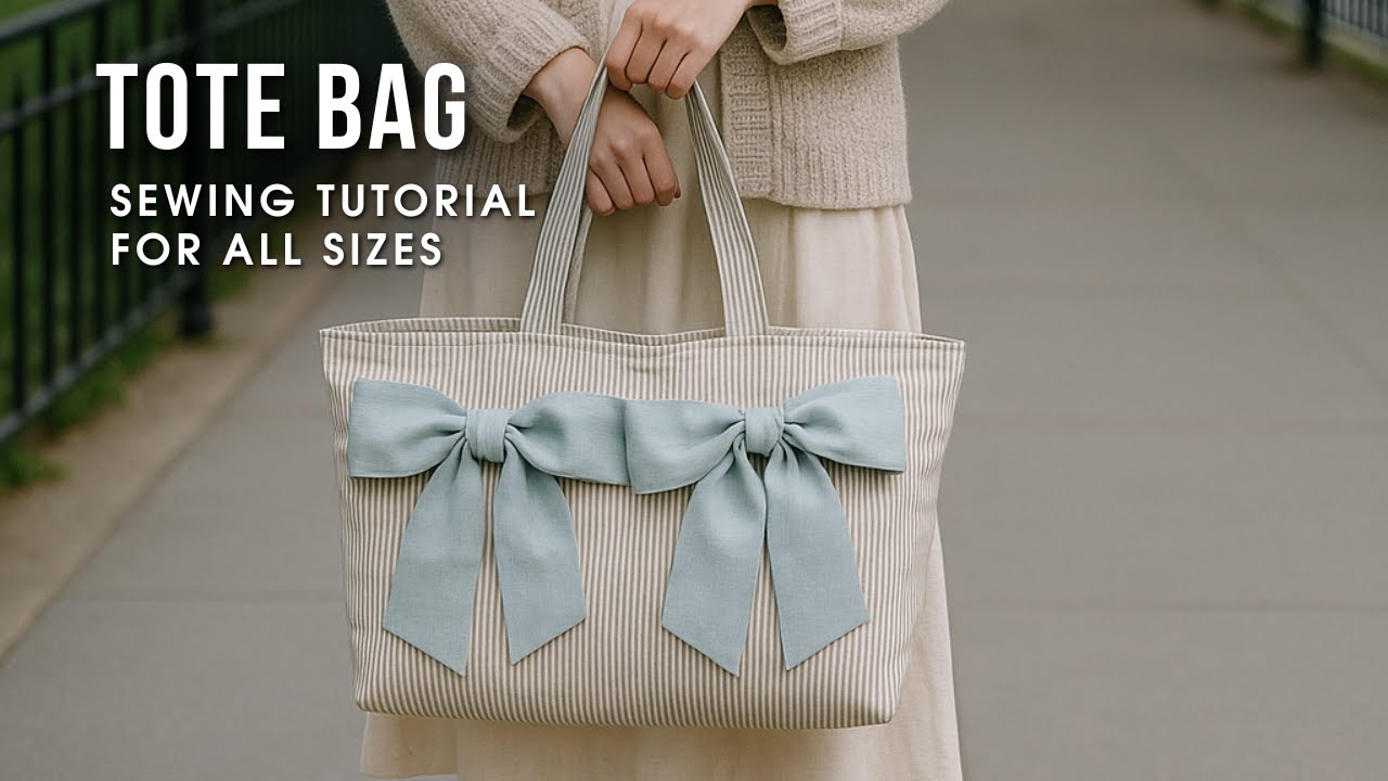 Sew a Beautiful Bow Tote Bag – Beginner Friendly Full Tutorial | Lily ...