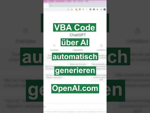 #Excel VBA Code über AI automatisch generieren #chatgpt #openai