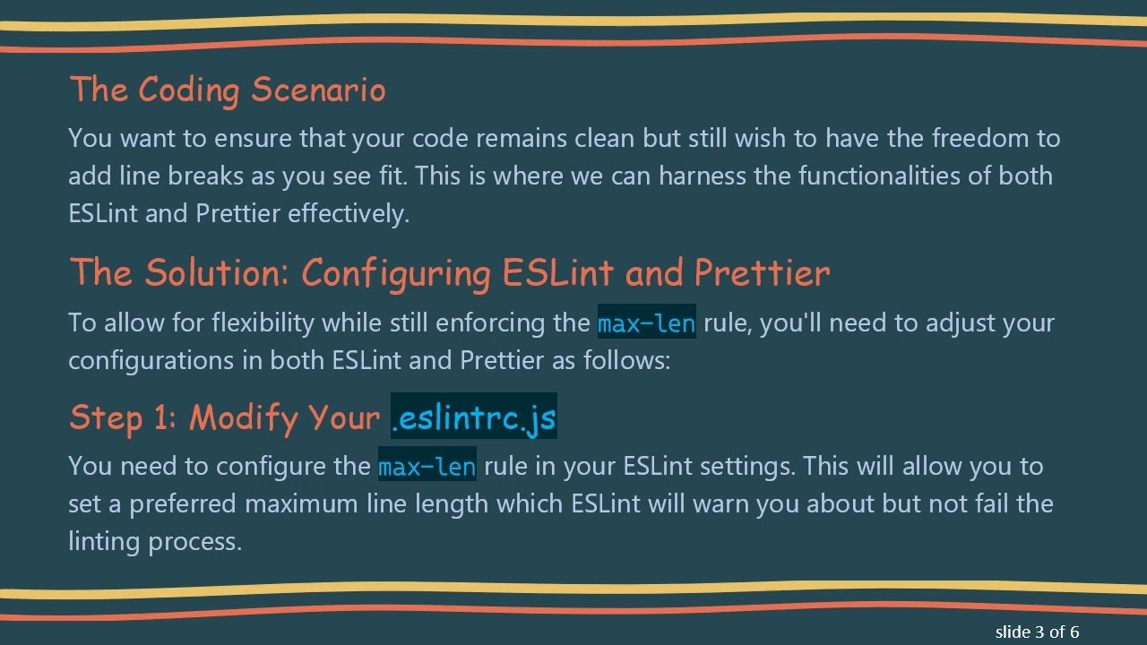 Configuring ESLint and Prettier: Enforcing max-len Without Being Restrictive