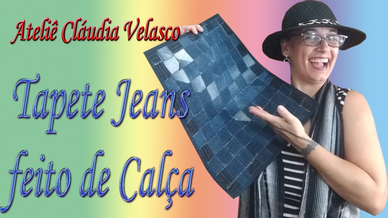 Como usar calça jeans velha para fazer um tapete