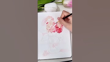 Paint Hydrangeas With Watercolor/ vẽ hoa cẩm tú cầu/ Juniel Art