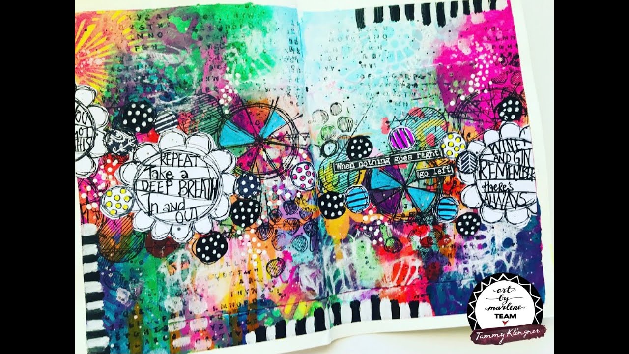 Art Journal page using Art by Marlene products YouTube