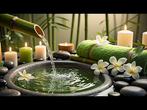 Relaxation Music: Bamboo Water Fountain + Healing Piano 🌿 Sleep Music, Meditation and Nature Sounds