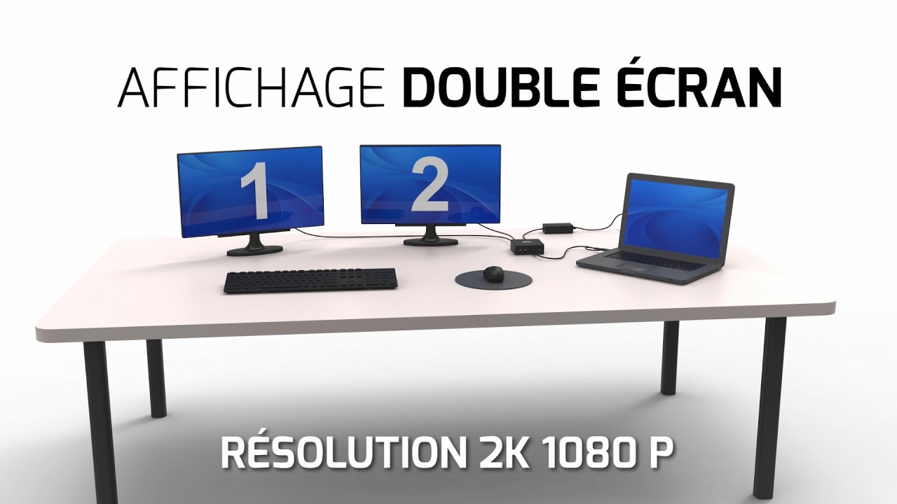 Station d'accueil double écran 901908 2x2k & connectivité USB-C + USB-A par  PORT Connect 