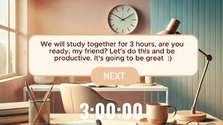 ⏳ 3-HOUR COUNTDOWN TIMER | Deep Focus & Distraction-Free Productivity
