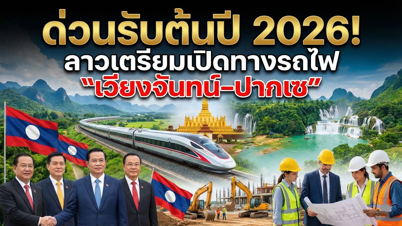 ด่วน! ลาวจ่อเปิดเส้นทางรถไฟใหม่ “เวียงจันทน์–ปากเซ” ปี 2026