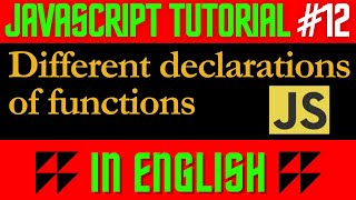 Javascript Tutorial | Different ways of declaring a Function in Javascript | QA Peddia English