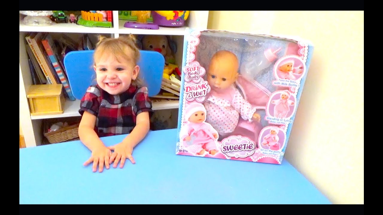 Кукла Беби Борн игры для девочек кормим с бутылочки сажаем на горшок и катаем в коляске