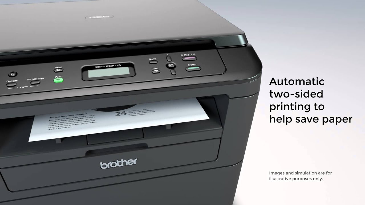 Laser Multi Function Copier With Wireless Networking And Duplex Printing Brother Dcpl2520dw Youtube