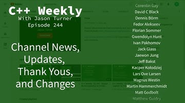 C++ Weekly - Ep 244 - Channel News, Updates, Thank Yous, and Changes