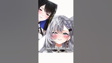 Zeta blushed after Nerissa kissed her IRL #vtuber #hololive #holoid #hololiveen