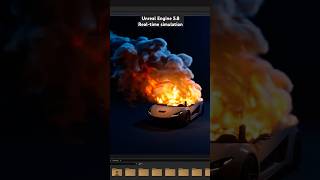 Unreal Engine 5.8 Car on Fire Niagara Fluids VFX Real-Time Simulation