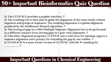 MCQ Questions Bioinformatics Quiz with Answers