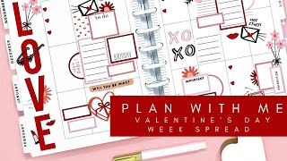 PLAN WITH ME | VALENTINE’S DAY WEEK SPREAD | THE HAPPY PLANNER