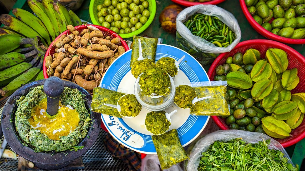 Mix Fruit Green Banana Vorta bangladeshi street food